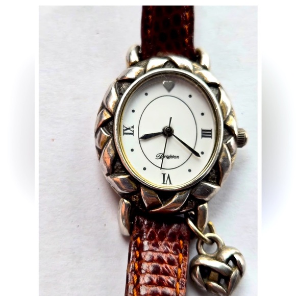 Brighton Vintage Carmel Watch.  Heart Charm Attached.  New Battery - Picture 6 of 8